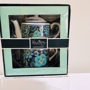 SOLD  Vera Bradley Tea for One, Blue Rhapsody Set Pot, cup, saucer.